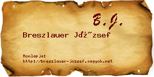 Breszlauer József névjegykártya